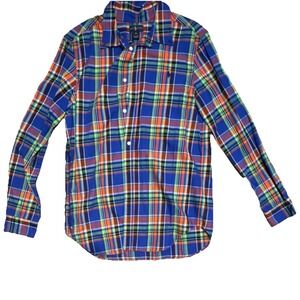 Ralph Lauren Boys Multicolor Plaid Long Sleeve Logo Button-Up Shirt XL (18-20)